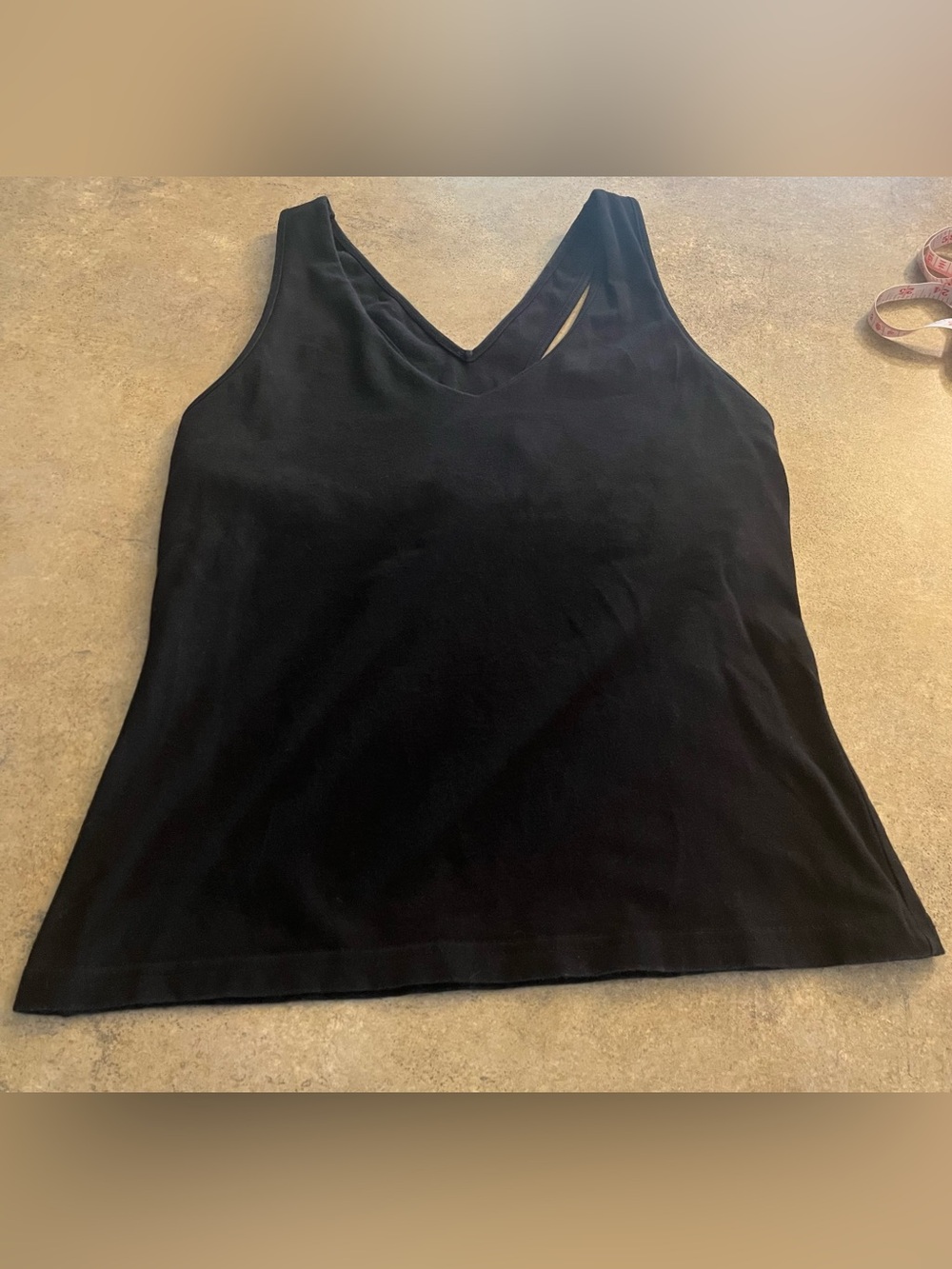Size M - Moda International (VS Catalog) Vintage Black V-Neck Tank Top - T-Back